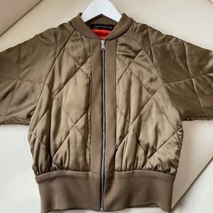 Zara Olive Green Zip Up Jacket